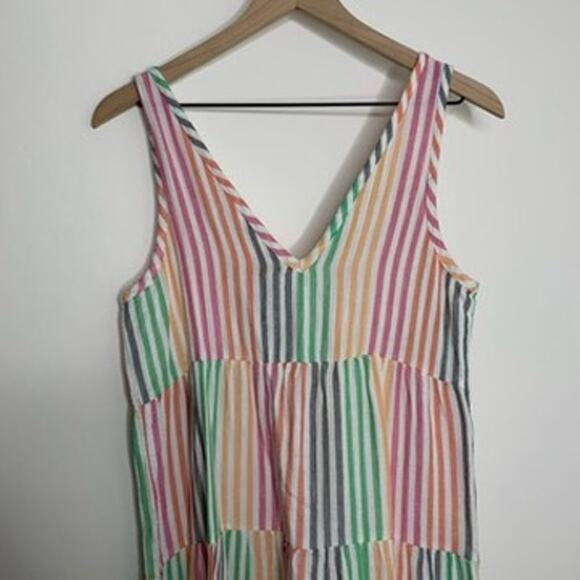 Marine Layer Sleeveless Corinne Rainbow Striped Maxi Dress Small - Picture 12 of 16